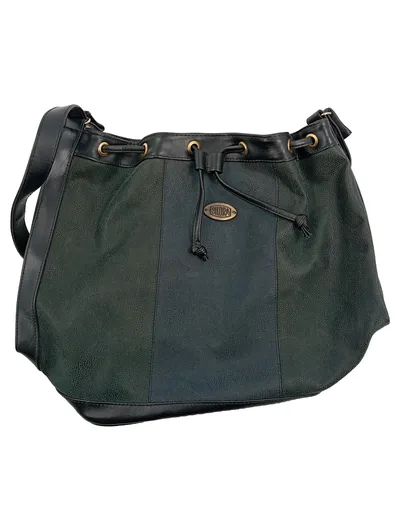 Bilora Damen Beuteltasche Umhängetasche Grün Lederimitat Casual