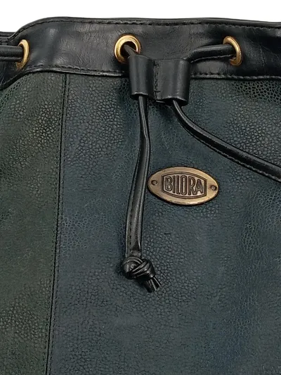 Bilora Damen Beuteltasche Umhängetasche Grün Lederimitat Casual
