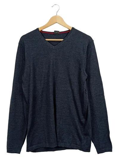 WORMLAND Herren Pullover V-Ausschnitt Langarm Blau Casual Einheitsgröße