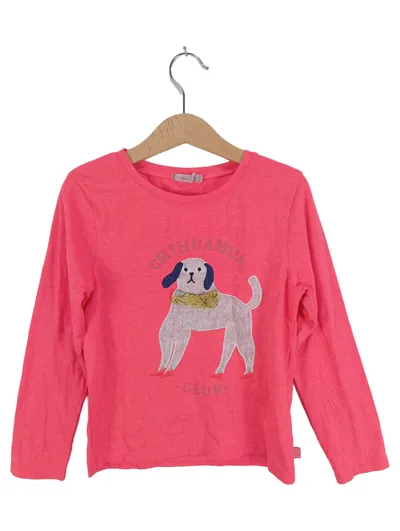 Billieblush Mädchen Langarmshirt Gr. 128 Pink Chihuahua Motiv