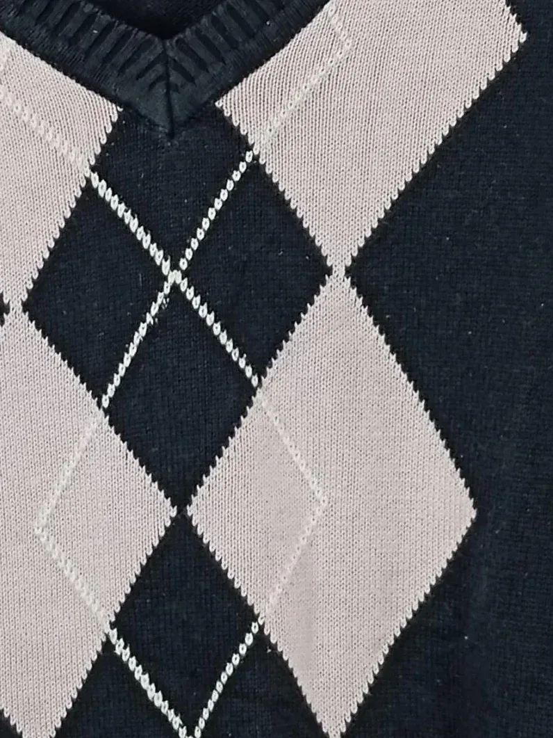 Esperado Herren Pullover Argyle Schwarz Gr. 50/L 5