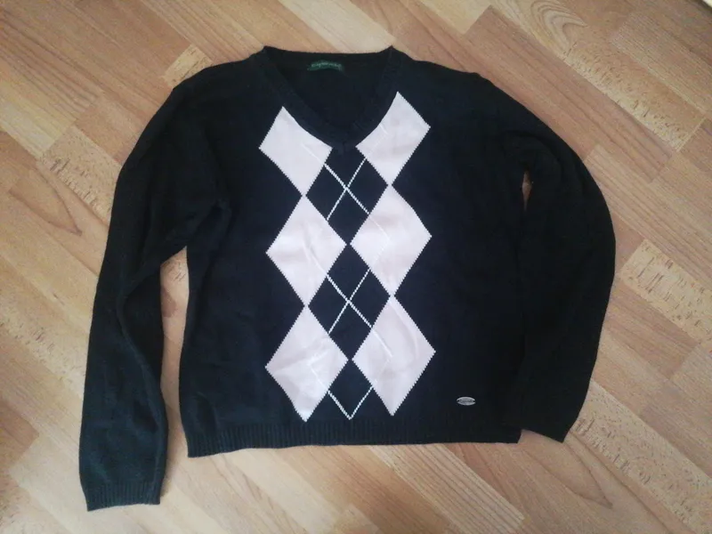 Esperado Herren Pullover Argyle Schwarz Gr. 50/L 7