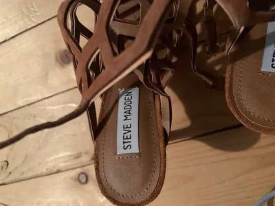 Steve Madden Damen Sandaletten mit Absatz Beige Gr. 37 Elegant Cut-Outs
