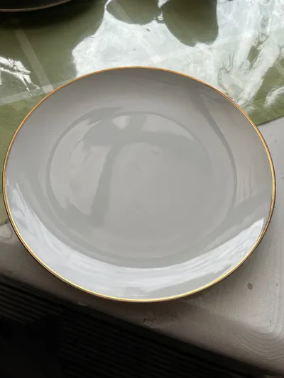 Bavaria Kuchenteller 20 cm Klassisch Grau Uni Porzellan Teller Metallic