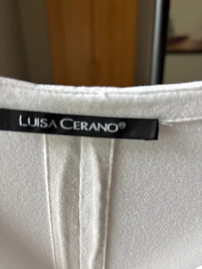 Luisa Cerano Bluse Damen Gr. 40 Weiß V-Ausschnitt Elegant