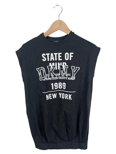 DKNY Damen T-Shirt State of Mind New York 1989 Gr. 36 Schwarz Casual