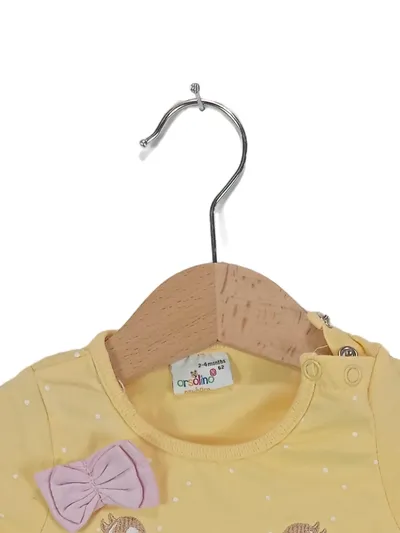 orsolino Baby Body Langarm Gelb Punkte Eulen Schleife Gr. 62
