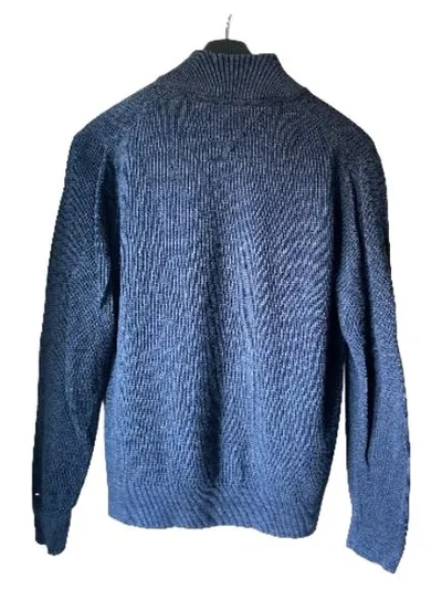 Tommy Hilfiger Strickjacke Herren Gr. L Blau Reißverschluss Baumwolle