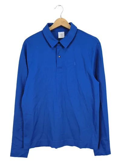 Bogner Herren Langarm Poloshirt Blau Gr. 48 M Casual