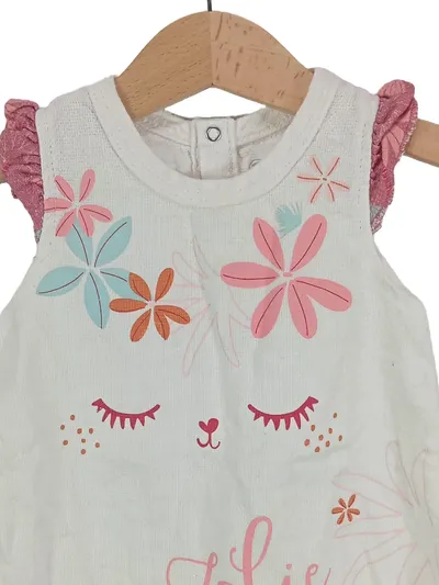PETIT BEGUIN Baby Body Gr. 68 Mehrfarbig Tiermotive Blumen Rüschen