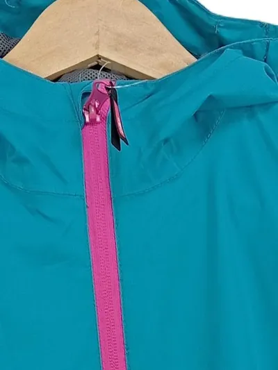 CMP Mädchen Regenjacke Türkis Gr. 128 Outdoor Kapuze Reißverschluss