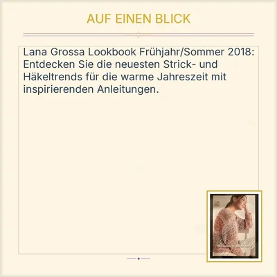 Lana Grossa Lookbook Frühjahr Sommer 2018 Stricken Häkeln DIY Mode