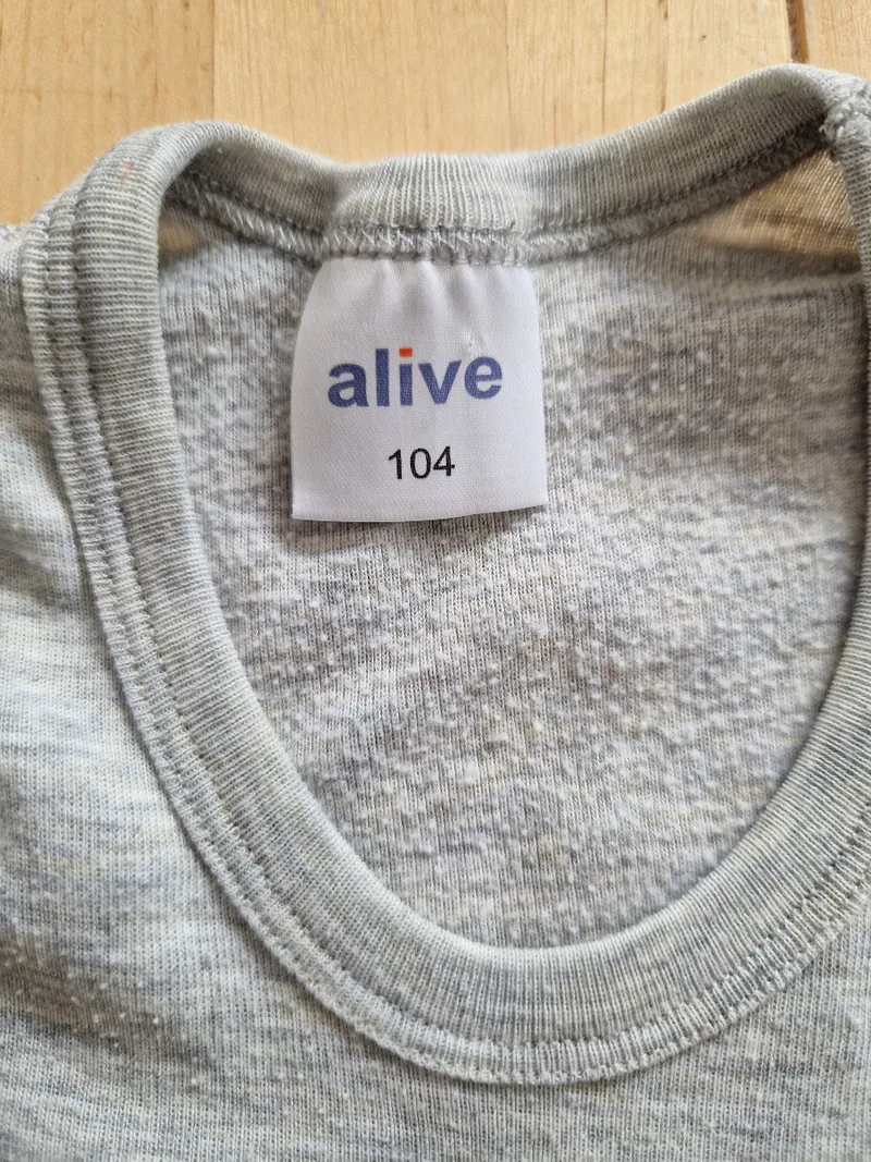 Alive Kinder Unterwäsche Set Shirt + Hose Gr. 104 Grau Meliert 7