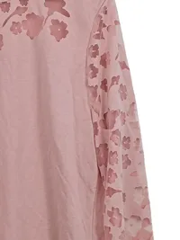 Fair Lady Damen Langarmshirt Rosa Blumen Cut-Outs Gr. 44 XXL 3