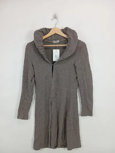 Boysen's Strickjacke Damen Grau Gr. 36/S Modern Strukturmuster Reißverschluss