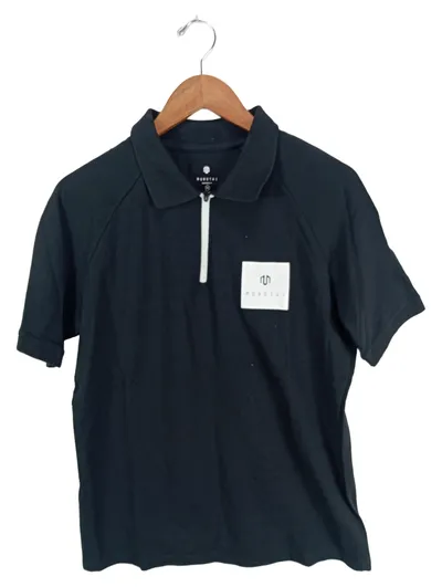 Morotai Herren Poloshirt Gr. 48/M Schwarz Casual Reißverschluss