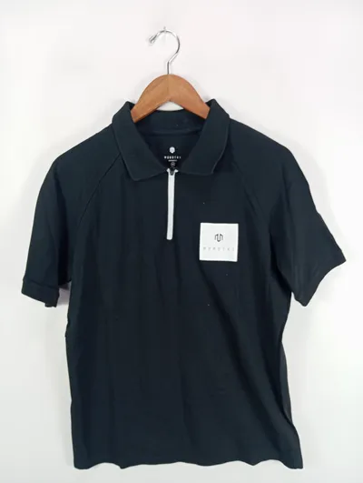 Morotai Herren Poloshirt Gr. 48/M Schwarz Casual Reißverschluss