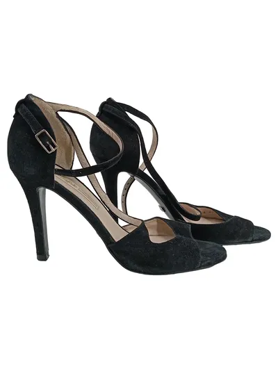 Buffalo London Damen Sandaletten High Heels Schwarz Gr. 37 Elegant Party