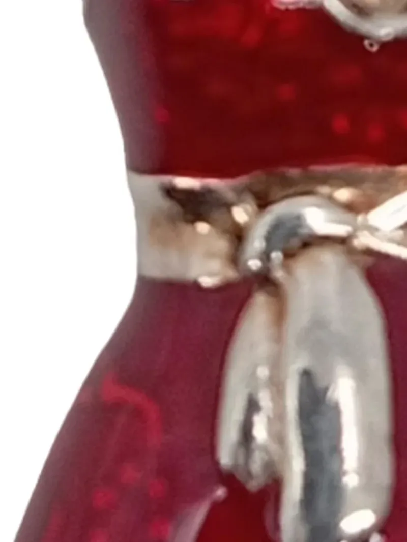 Thomas Sabo Charm Anhänger Damen Kleid Rot Silber Emaille Strass Charmant 5