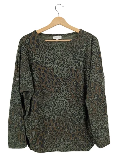 APRICOT Damen Langarmshirt 38/M Mehrfarbig Leo-Muster Animal-Print