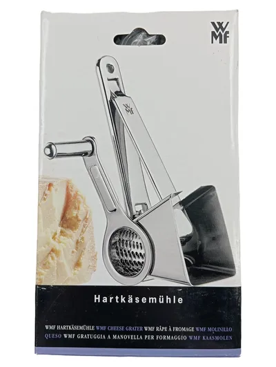 WMF Hartkäsemühle Kurbelreibe Edelstahl Käsereibe Reibe Silber