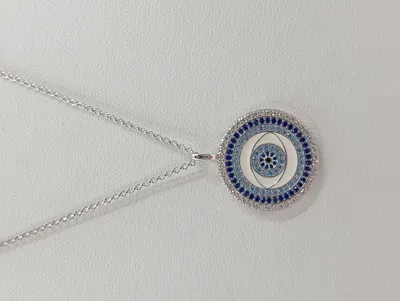 Engelsrufer Halskette mit Anhänger Nazar Auge Silber Damen 48 cm