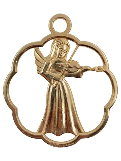 Quist Kettenanhänger Engel Gold 9x7 cm Weihnachten Metall Vintage