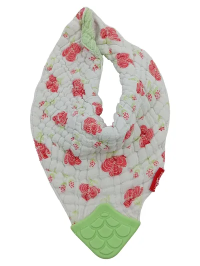 Nûby Baby Lätzchen mit Beißring Mehrfarbig Blumenmuster Sabberlatz
