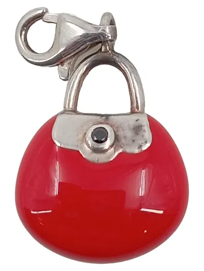 Thomas Sabo Damen Charm Anhänger Handtasche Rot Metall Emaille