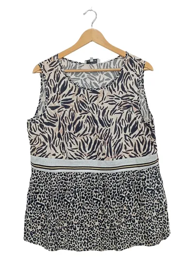 justWhite Damen Top Gr. 44 Animal Print Tiermuster Mehrfarbig Viskose