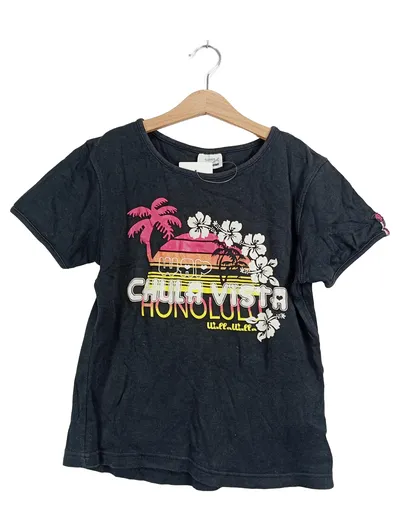 CRASH ONE T-Shirt Mädchen Gr. 158/164 Schwarz Honolulu Hawaii Print