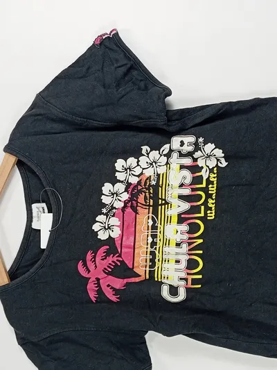 CRASH ONE T-Shirt Mädchen Gr. 158/164 Schwarz Honolulu Hawaii Print
