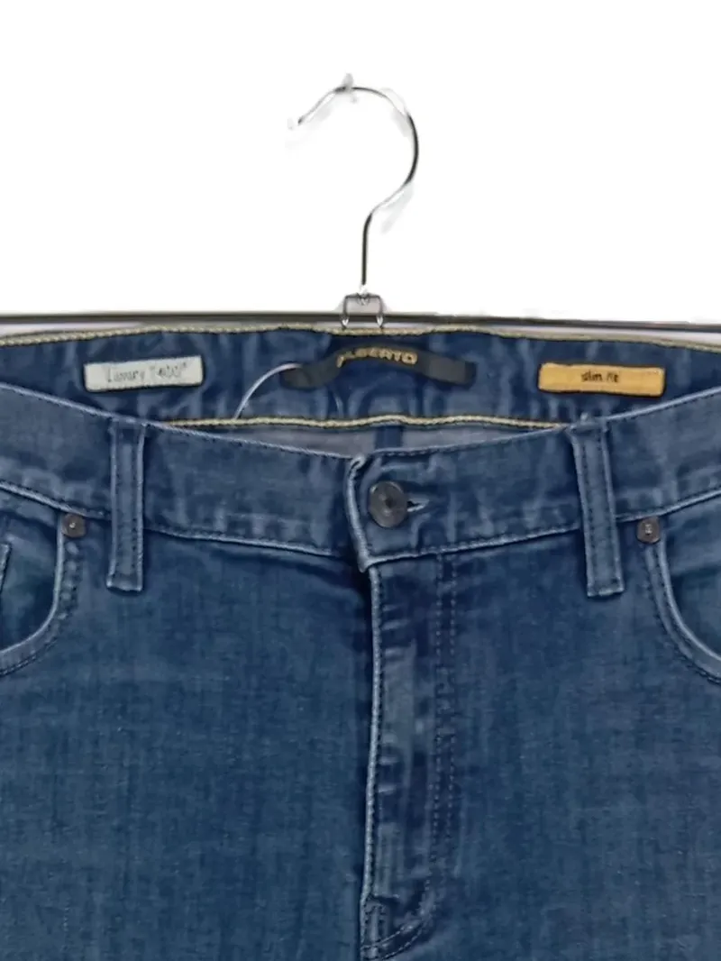ALBERTO Herren Jeans Slim Fit Hose Blau Casual Größe 33x34 2