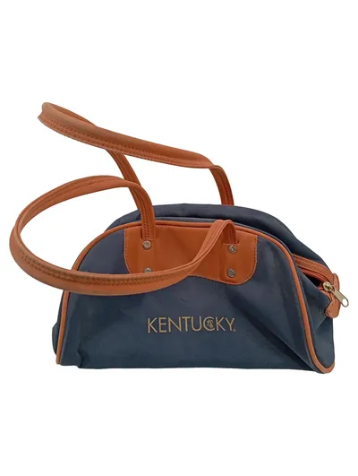 Kentucky Sporttasche Duffle Bag Blau Braun Lederdetails Klein