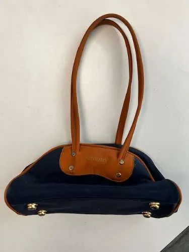 Kentucky Sporttasche Duffle Bag Blau Braun Lederdetails Klein