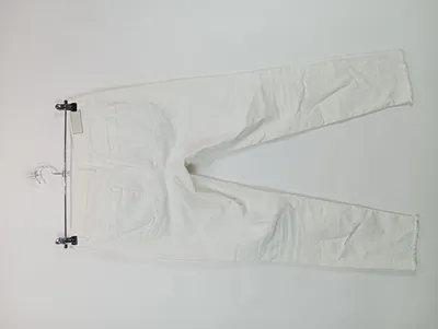 Marc Cain Damen Jeans Straight Leg Gr. 40 Weiß Stickerei Fransen