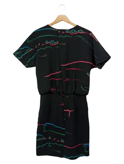 & OTHER STORIES Etuikleid Damen Gr. 36/S Schwarz Bunt Grafisch Elegant Modisch