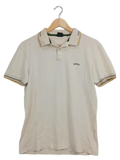 BOSS Herren Poloshirt Beige Gr. 48/M Casual Kurzarm