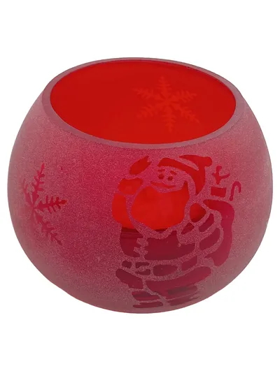 Tchibo Windlicht Porzellan Kugelförmig Rot 8x6cm Weihnachten Weihnachtlich