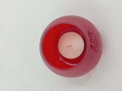Tchibo Windlicht Porzellan Kugelförmig Rot 8x6cm Weihnachten Weihnachtlich