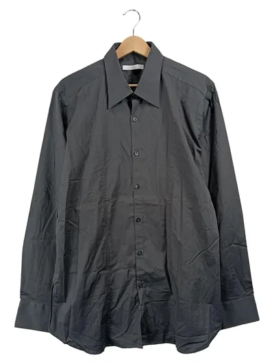 Caliban Herren Business Hemd Grau Langarm Gr. 43 Baumwolle