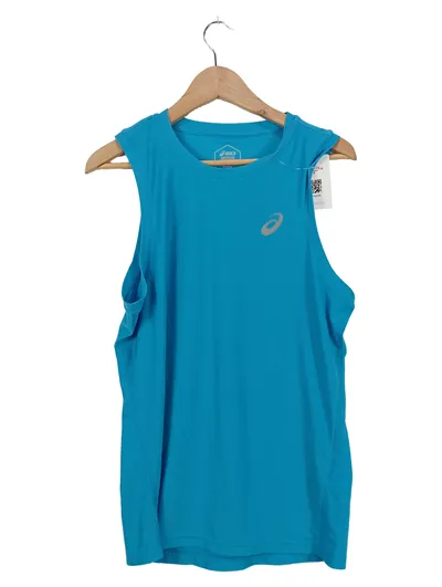 ASICS Herren Sport Shirt Tanktop Ärmellos Blau Gr. M Polyester