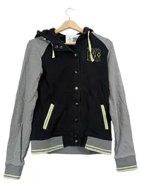 DC Shoes Damen Sweatjacke College Jacke Kapuze Schwarz Grau Gr. 36 S Sportlich 1