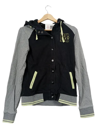 DC Shoes Damen Sweatjacke College Jacke Kapuze Schwarz Grau Gr. 36 S Sportlich