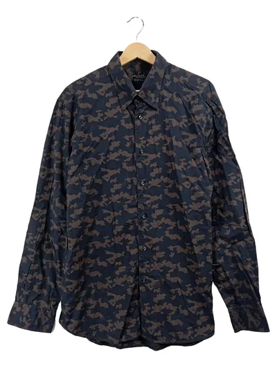 Van Laack Freizeithemd Herren Camouflage Langarm Schwarz Gr. 42 XL