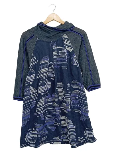 CARLA Damen Strickkleid Rollkragen Muster Mehrfarbig Gr. 42;XL Seide Modern