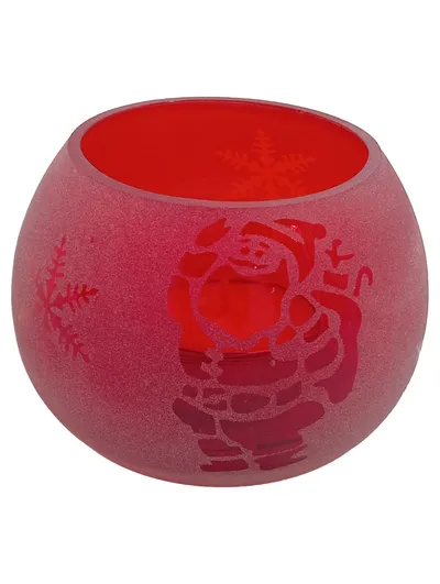 Tchibo Windlicht Porzellan Rot Kugelförmig Weihnachten 8x6 cm