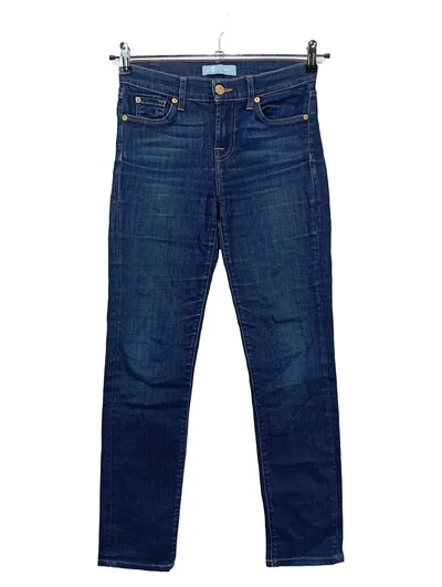 7 For All Mankind Damen Jeans Slim Fit Blau Gr. W28 L28 Baumwolle