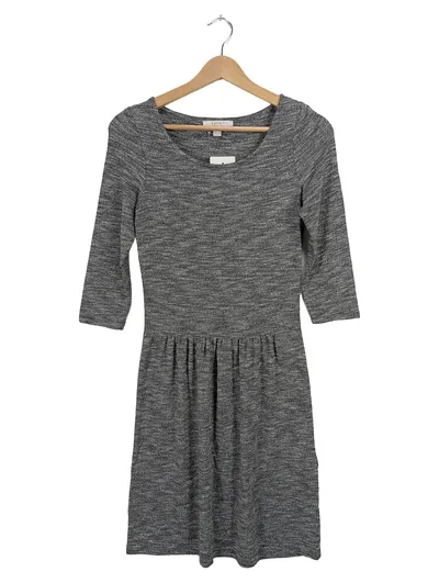 Esprit Damen Freizeitkleid Gr. XS Grau Meliert 3/4 Arm Viskose