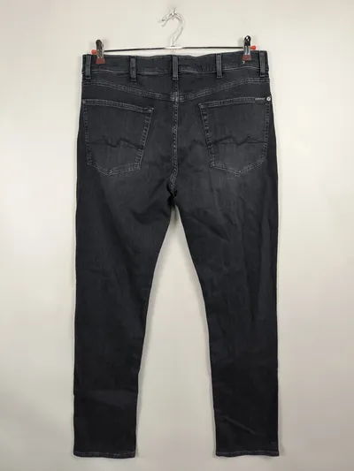 7 For All Mankind Slimmy Jeans Herren W36 L33 Grau Slim Fit Stretch